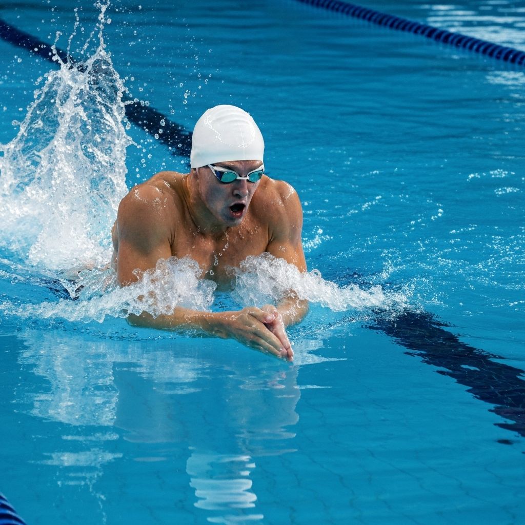 Olympic swimmer in pool